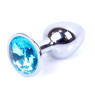 Анальний затор Boss Series - Jewellery Silver PLUG Light Blue S