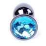 Анальний затор Boss Series - Jewellery Dark Silver PLUG Light Blue S