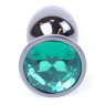 Анальний затор Boss Series - Jewellery Dark Silver PLUG Green S