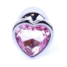 Анальний затор Boss Series - Jewellery Silver Heart PLUG Rose S
