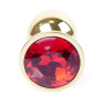 Анальний затор Boss Series - Jewellery Gold PLUG Red S