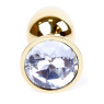 Анальний затор Boss Series - Jewellery Gold PLUG Clear S