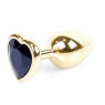 Анальний затор Boss Series - Jewellery Gold Heart PLUG Black S