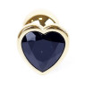 Анальний затор Boss Series - Jewellery Gold Heart PLUG Black S