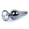 Анальний затор Boss Series - Jewellery Dark Silver BUTT PLUG Clear