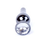 Анальний затор Boss Series - Jewellery Dark Silver BUTT PLUG Clear