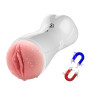 Мастурбатор з вібростимуляцією FOXSHOW Vibrating and Flashing Masturbation Cup White USB 7+7 Function