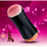 Мастурбатор з двома входами FOXSHOW Vibrating Masturbation Cup USB 10 + інтерактивні функції Black