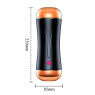 Мастурбатор з двома входами FOXSHOW Vibrating Masturbation Cup USB 10 + інтерактивні функції Black