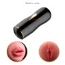 Мастурбатор із двома входами на присосці Boss Series: Vibrating Masturbation Cup Black