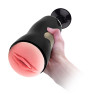 Мастурбатор із двома входами на присосці Boss Series: Vibrating Masturbation Cup Black