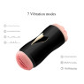 Мастурбатор із двома входами на присосці Boss Series: Vibrating Masturbation Cup Black
