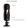 Мастурбатор із двома входами на присосці Boss Series: Vibrating Masturbation Cup Black