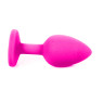 Силіконова анальна пробка з кристалом Silicon Pink 09, Розмір S