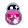 Анальний затор Boss Series - Jewellery Dark Silver PLUG Pink S