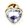 Анальний затор Boss Series - Jewellery Gold Heart PLUG Clear S