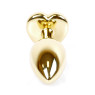 Анальний затор Boss Series - Jewellery Gold Heart PLUG Clear S