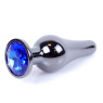Анальний затор Boss Series - Jewellery Dark Silver BUTT PLUG Blue