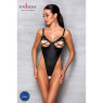 Боді з екошкіри Passion CELINE BODY S/M, black, з доступом, відкритий