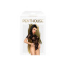 Боді Penthouse Be Mine Х/L Black, виріз на спинці, імітація стрепу у вигляді геометричного малюнка