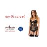 Корсет з відкритими грудьми Passion Exclusive NORTH CORSET L/XL, black, пажі, трусики, шнурівка