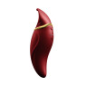 Вібратор 2в1 з язичком Zalo — Hero Wine Red, кристал Swarovski