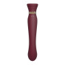 Смартвібратор 3в1 Zalo — Queen Wine Red, пульсівна перлина та вакуум, кристал Swarovski