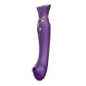 Смартвібратор 3в1 Zalo — Queen Twilight Purple, пульсівна перлина та вакуум, кристал Swarovski