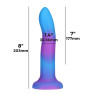 Фалоімітатор, що світиться в темряві, ADDICTION Rave 8″ Glow in the Dark Dildo Blue Purple, 20,3 см