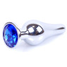 Анальний затор Boss Series - Jewellery Silver BUTT PLUG Dark Blue