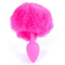 Анальна пробка (розмір S) з хвостом Boss Series - Silicon PLUG Bunny Tail Pink
