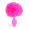 Анальна пробка (розмір S) з хвостом Boss Series - Silicon PLUG Bunny Tail Pink