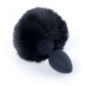Анальна пробка (розмір S) з хвостом Boss Series - Silicon PLUG Bunny Tail Black