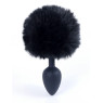 Анальна пробка (розмір S) з хвостом Boss Series - Silicon PLUG Bunny Tail Black