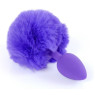 Анальна пробка (розмір S) з хвостом Boss Series - Silicon PLUG Bunny Tail Purple
