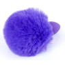 Анальна пробка (розмір S) з хвостом Boss Series - Silicon PLUG Bunny Tail Purple