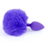 Анальна пробка (розмір S) з хвостом Boss Series - Silicon PLUG Bunny Tail Purple