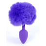 Анальна пробка (розмір S) з хвостом Boss Series - Silicon PLUG Bunny Tail Purple