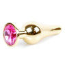 Анальний затор Boss Series - Jewellery Gold BUTT PLUG Pink