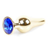 Анальний затор Boss Series - Jewellery Gold BUTT PLUG Dark Blue