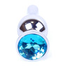 Анальний затор Boss Series - Jewellery Silver BUTT PLUG Light Blue