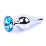 Анальний затор Boss Series - Jewellery Silver BUTT PLUG Light Blue