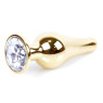 Анальний затор Boss Series - Jewellery Gold BUTT PLUG Clear
