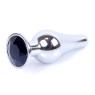 Анальний затор Boss Series - Jewellery Silver BUTT PLUG Black