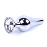 Анальний затор Boss Series - Jewellery Silver BUTT PLUG Clear
