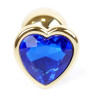 Анальний затор Boss Series - Jewellery Gold Heart PLUG Dark Blue S