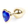 Анальний затор Boss Series - Jewellery Gold Heart PLUG Dark Blue S