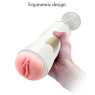 Мастурбатор із двома входами на присосці Boss Series: Vibrating Masturbation Cup White