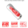 Мастурбатор із двома входами на присосці Boss Series: Vibrating Masturbation Cup White