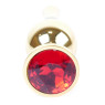 Анальний затор Boss Series - Jewellery Gold BUTT PLUG Red